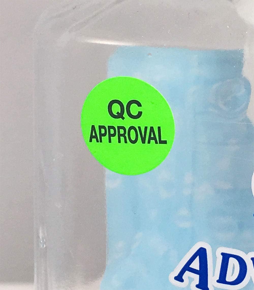AusPacks Quality Control Approval Stickers, QC Tester Labels on Fluorescent Green Paper, Suitable for Warehouse and Manufacturing, 1/2 Inch Round, 500 Labels Per Roll