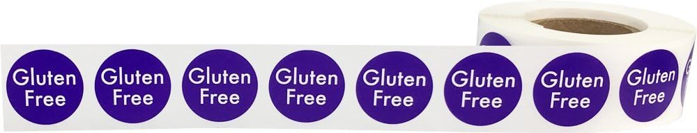 AusPacks Gluten Free Food Rotation Labels .75 Inch Round Circle Dots 500 Adhesive Stickers