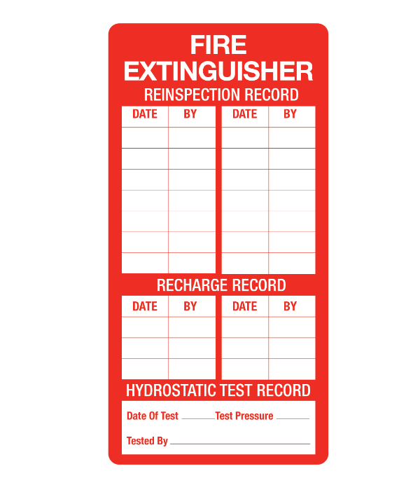 AusPacks Fire Extinguisher Reinspection Labels 50x100mm, 500 labels